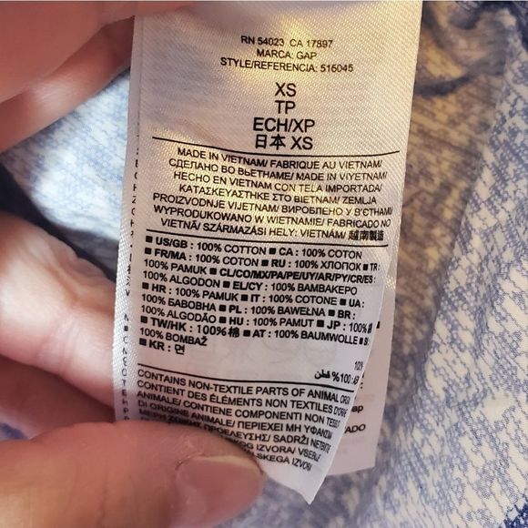 GAP Sleeveless Cotton Shell Tank XS Blue NWT - Picture 4 of 6